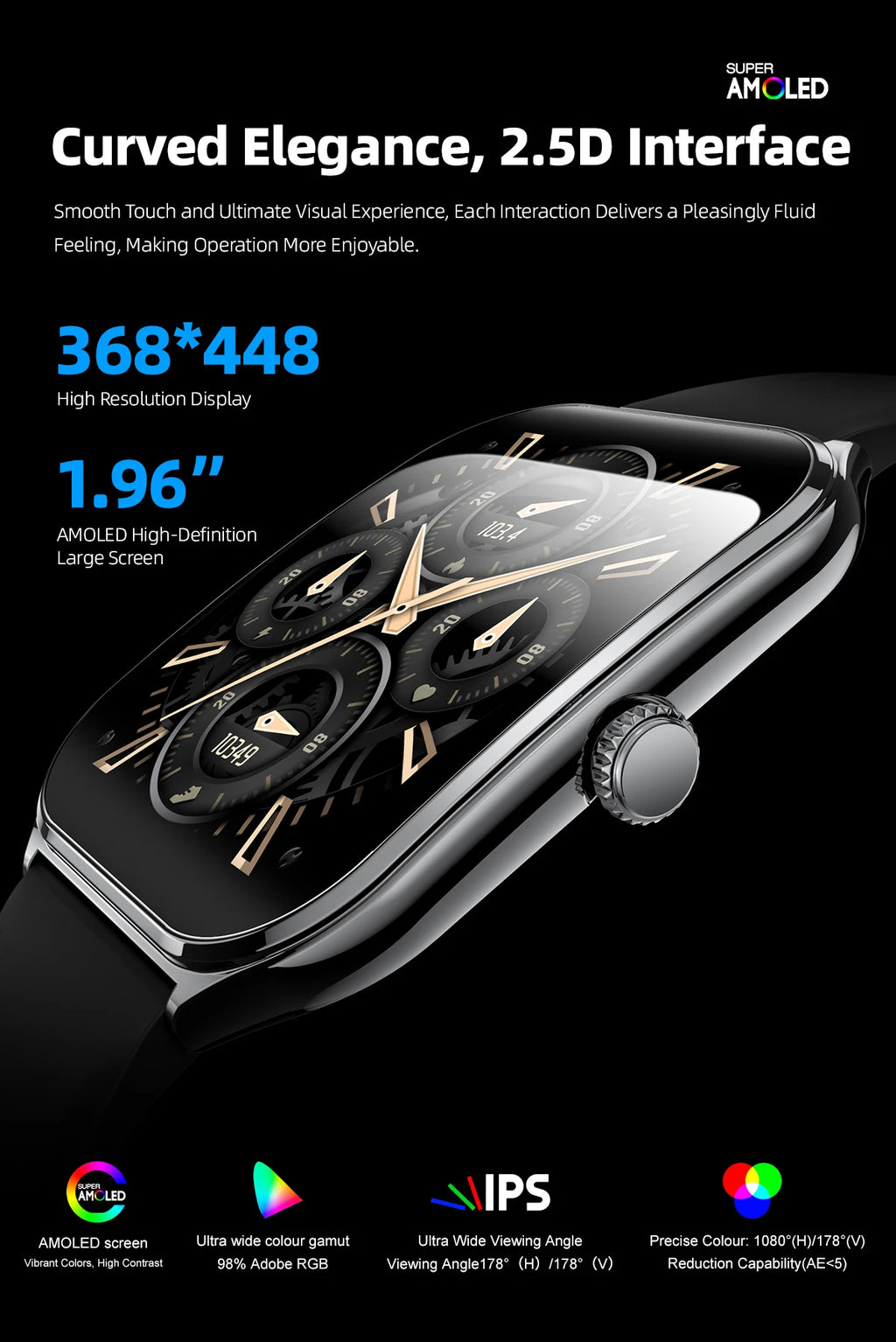 Reloj Inteligente Delgado AMOLED 1.43 Bluetooth