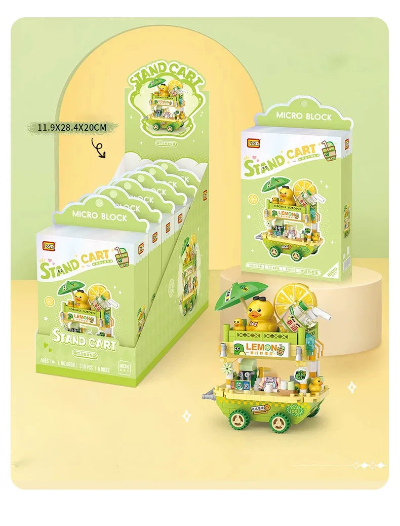 LOZ-8855 puesto en la carretera tienda de aperitivos tienda de postres tienda de helados micropartículas vista a la calle modelo bloques de construcción para niños