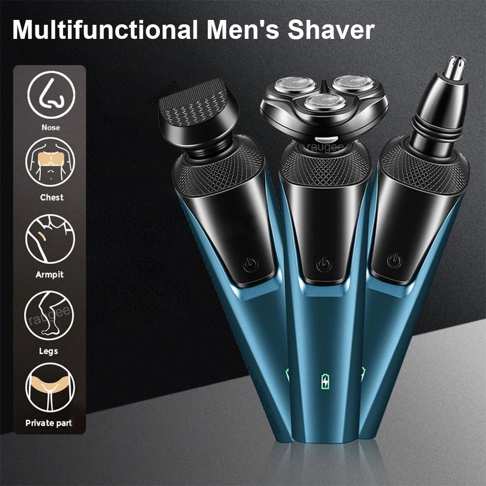 Afeitadora eléctrica 3 en 1 recargable para hombre, uso en seco y húmedo