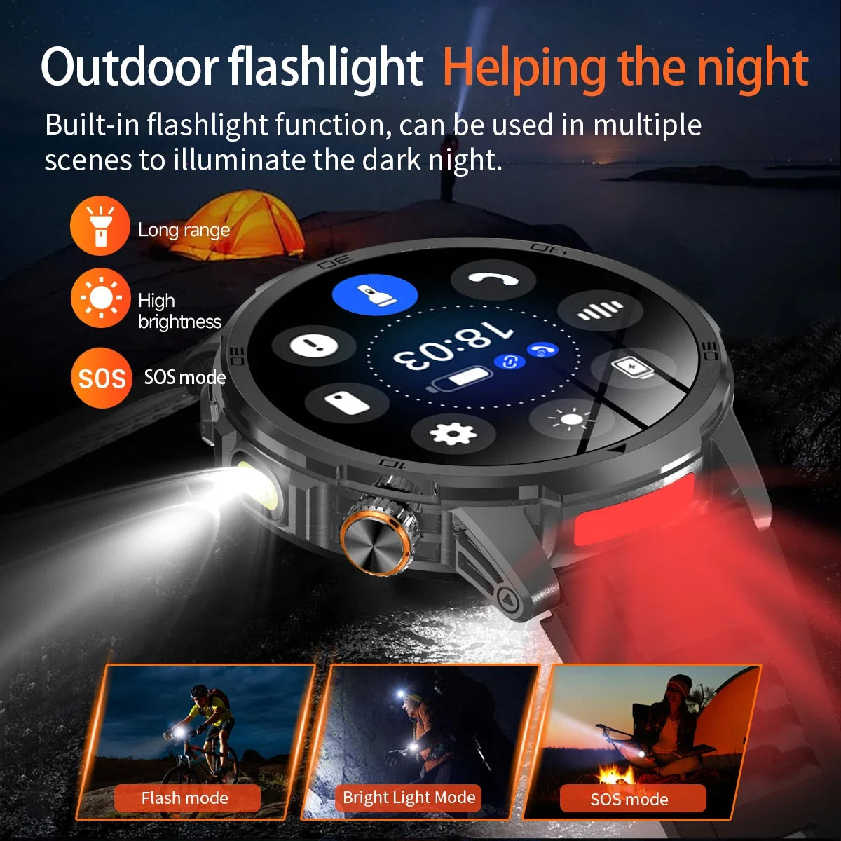 2026 militar t-rex 3 reloj inteligente reloj de Fitness hombres 466*466 pantalla AMOLED 1000mAh batería linterna llamada impermeable Smartwatchs