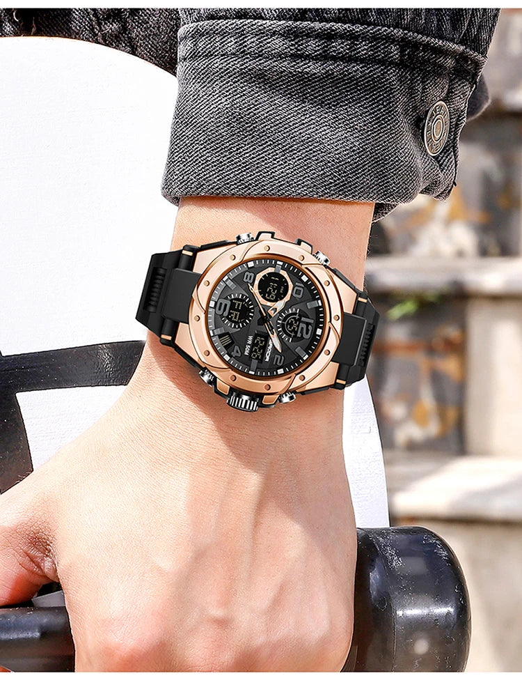Reloj Militar SANDA Digital LED Doble Pantalla para Hombre
