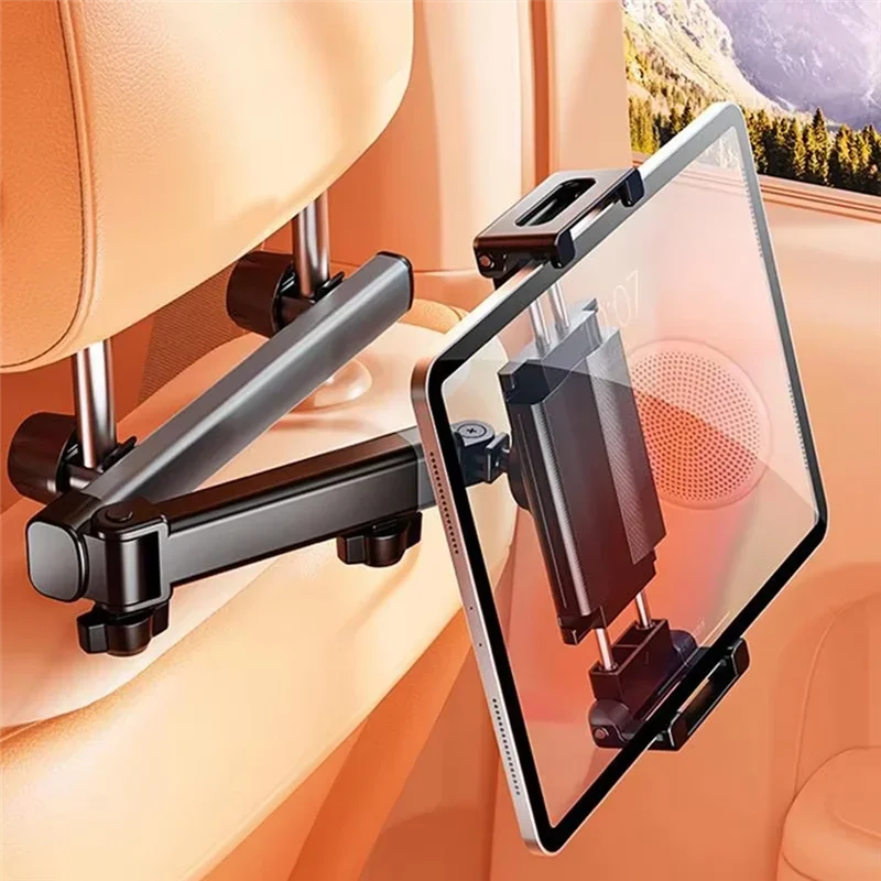 Soporte Giratorio de 360 Grados X49A para Reposacabezas de Coche, para Teléfonos/Tabletas de 6-12.9 Pulgadas, Soporte Telescópico Giratorio para Coche