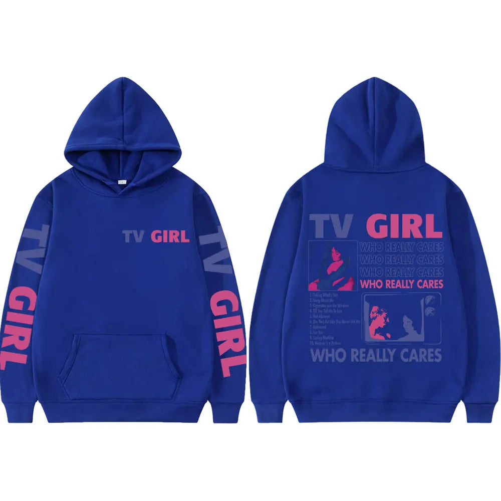 Hoodie Estampado TV Girl Who Really Cares | Buzo con Capucha