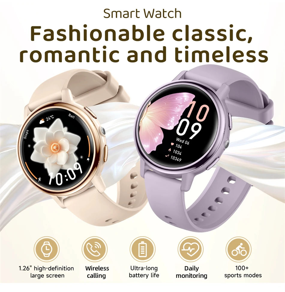 Reloj inteligente LIGE para mujer con pantalla AMOLED y llamadas Bluetooth