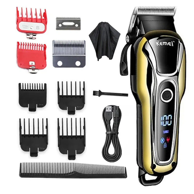 Cortadora de Pelo Inalámbrica KM-PG809A, Recortadora Profesional de Cabello
