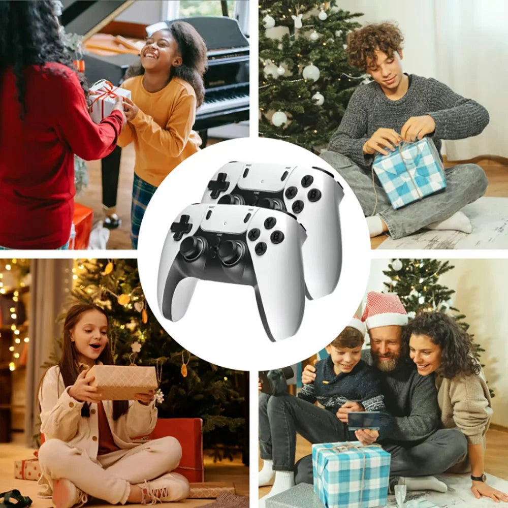 Consola retro 4K HDMI con 64 GB/128 GB, más de 50 000 juegos, mandos inalámbricos duales de 2,4 G, Plug and Play, compatible con PS1, Sega Arcade, GBA, MD, TV doméstica, 2 jugadores, ideal para familias y niños.