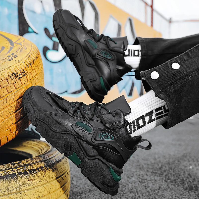 Zapatos informales de suela gruesa para hombre, zapatillas deportivas antideslizantes de suela blanda para las cuatro estaciones, zapatos deportivos Joker juveniles a la moda