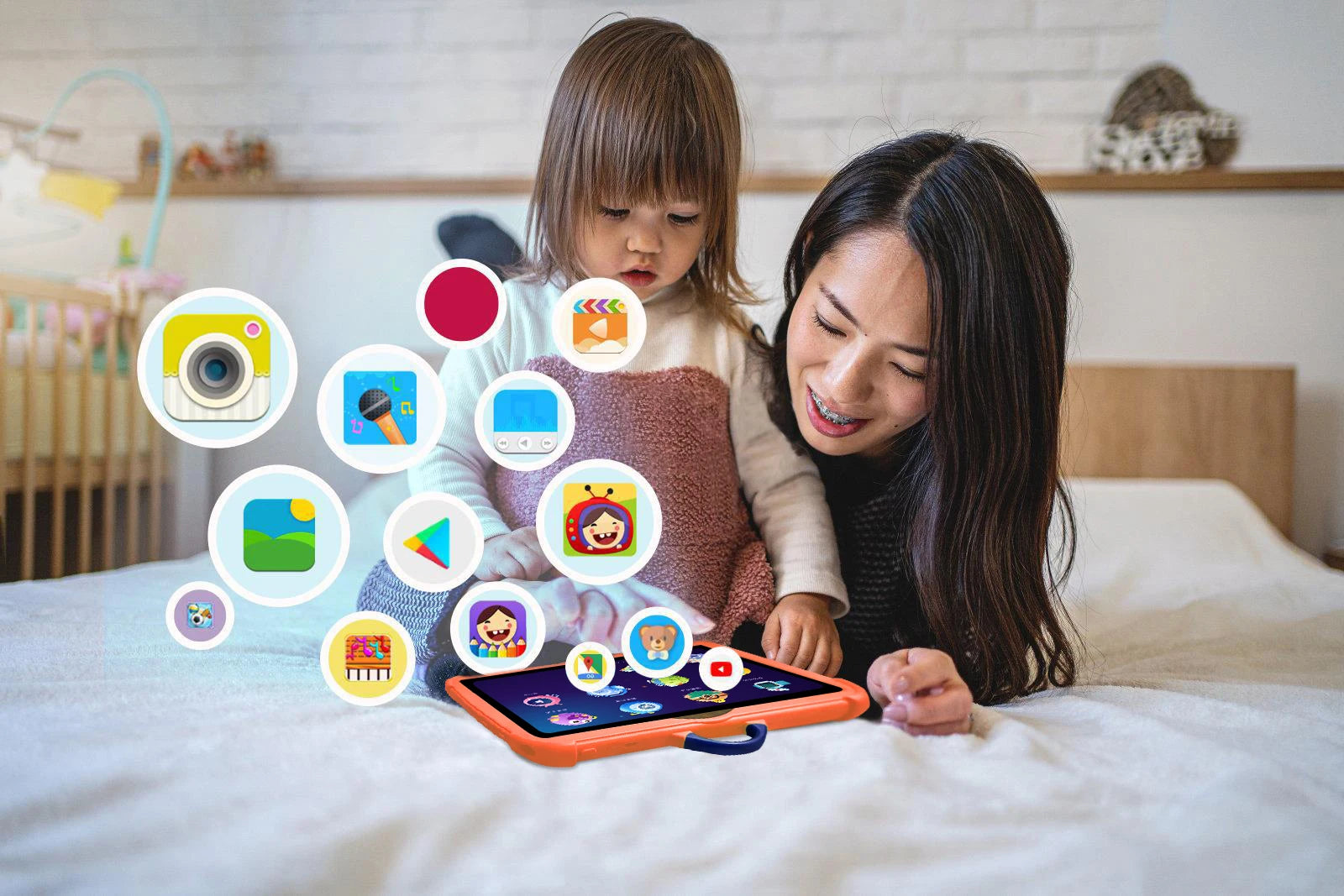Tableta Infantil 2025 Nueva de 7 Pulgadas con WiFi 5G, Quad Core, 4GB RAM, 64GB ROM, Android, para Aprendizaje y Educación, Regalo Preferido para Niños