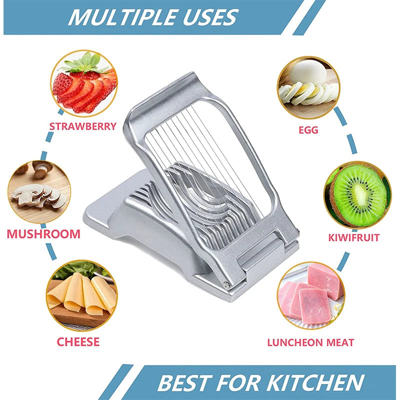 Rebanador de huevos LMETJMA para huevos duros, rebanador de huevos de alambre de acero inoxidable, cortador de cocina, rebanador de setas y fresas JT188