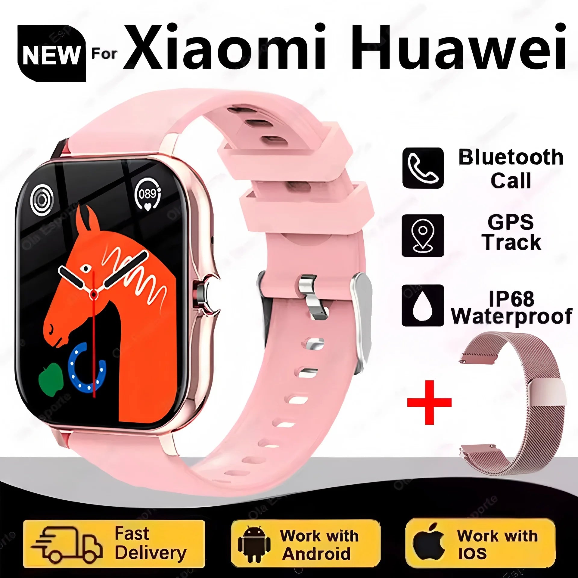 Smartwatch AMOLED 2,02 Pulgadas con NFC, GPS y Monitor de Salud