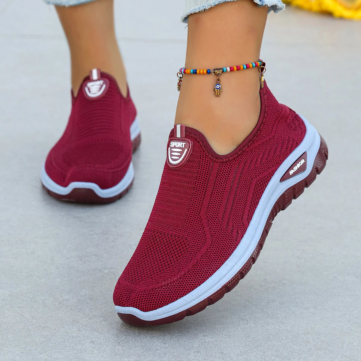 Zapatillas de Mujer Sin Cordones Tejido Transpirable