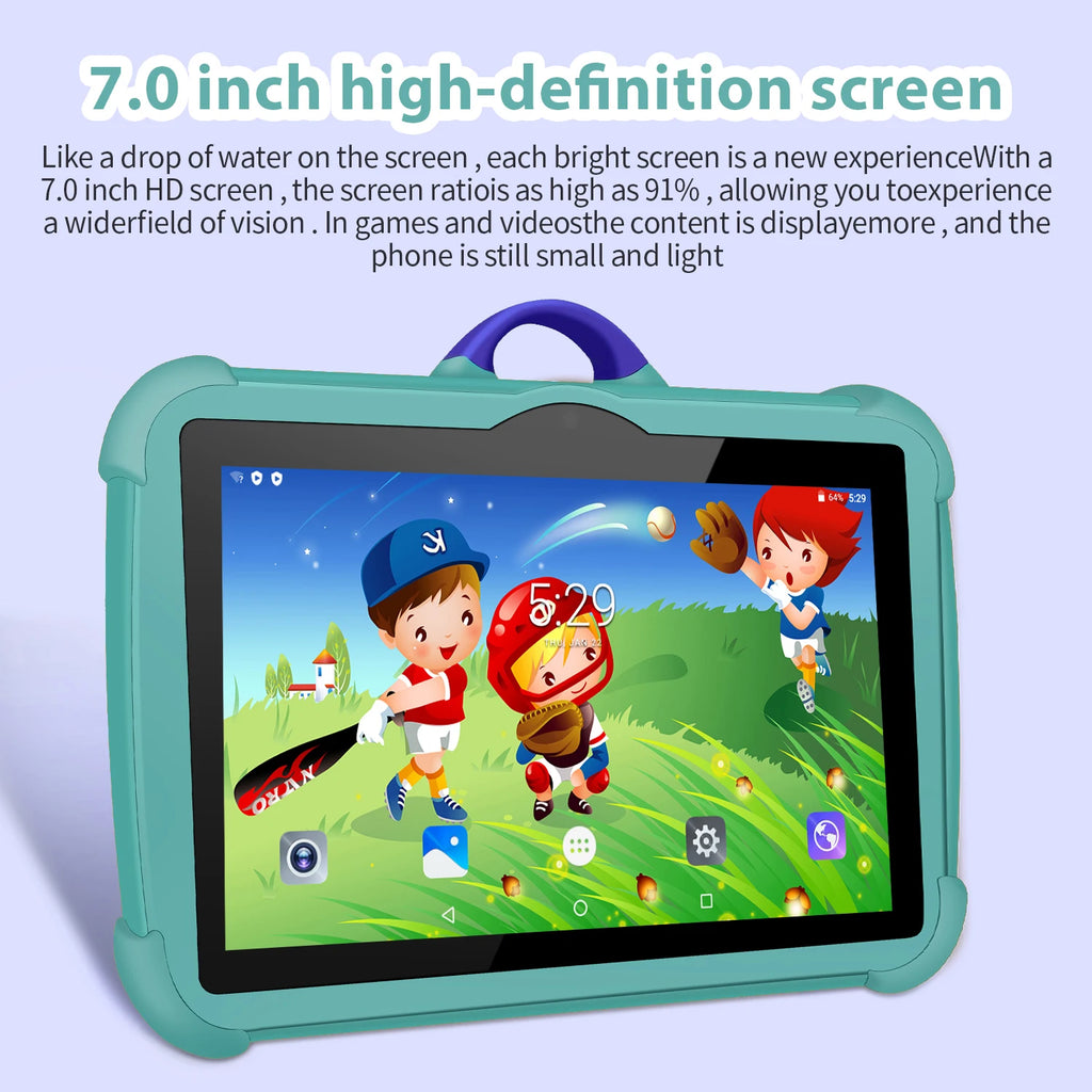 Tableta Infantil 2025 de 7 Pulgadas con WiFi 5G, Quad Core, 4GB de RAM, 64GB de ROM, Versión Educativa de Google Learning, con Doble Cámara