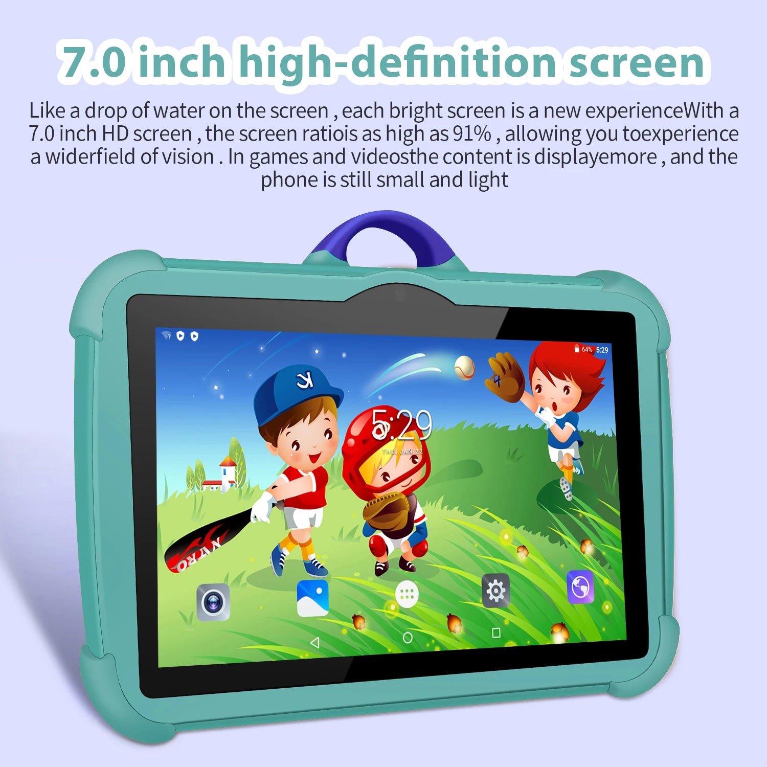 Tableta Infantil 2025 de 7 Pulgadas con WiFi 5G, Quad Core, 4GB de RAM, 64GB de ROM, Versión Educativa de Google Learning, con Doble Cámara