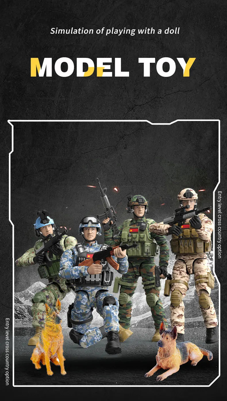 Figura Articulada de Soldado Militar de PVC para Niños