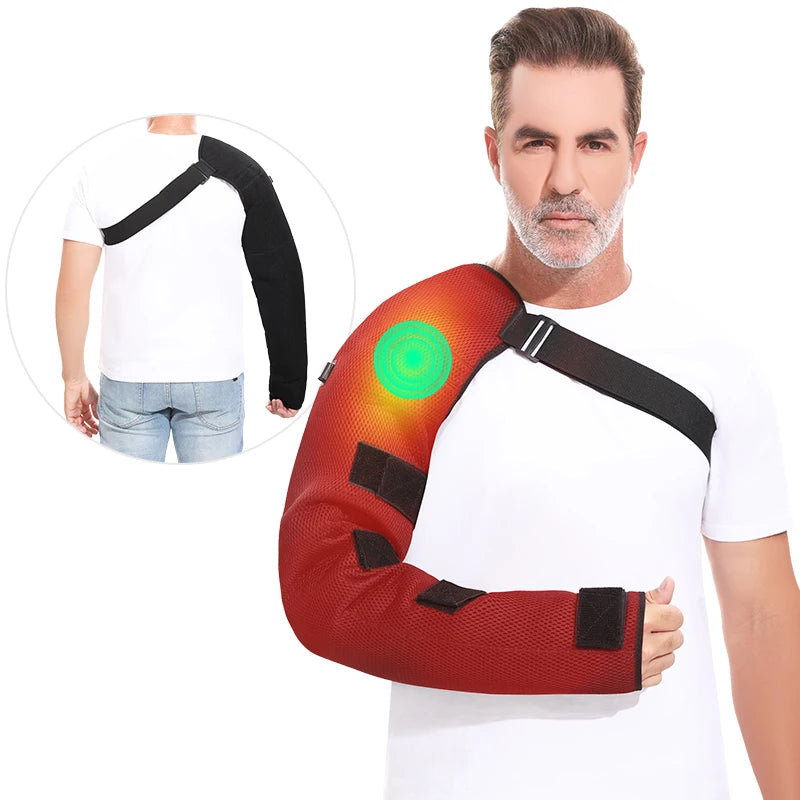 Protector de Brazo con Calefacción por Capa de Aire, Masajeador de Vibración para Aliviar el Dolor de Hombro Congelado y Codo, Soporte de Recuperación Térmico para el Brazo