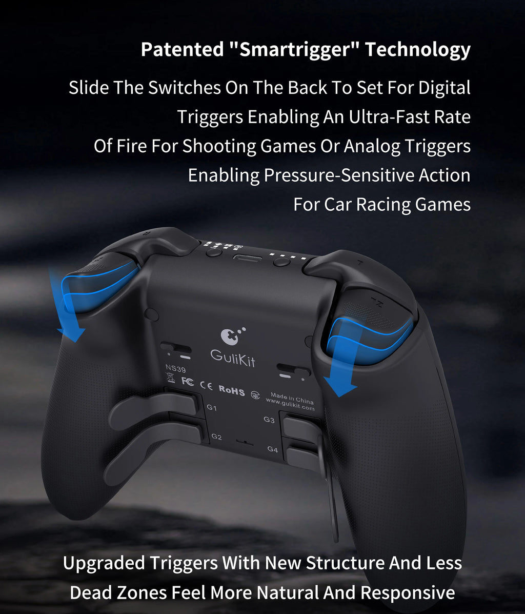 GuliKit-mando KK3 MAX NS39 KingKong 3, Gamepad con efecto Hall, Joysticks y disparadores para Windows, Nintendo Switch, Android e iOS