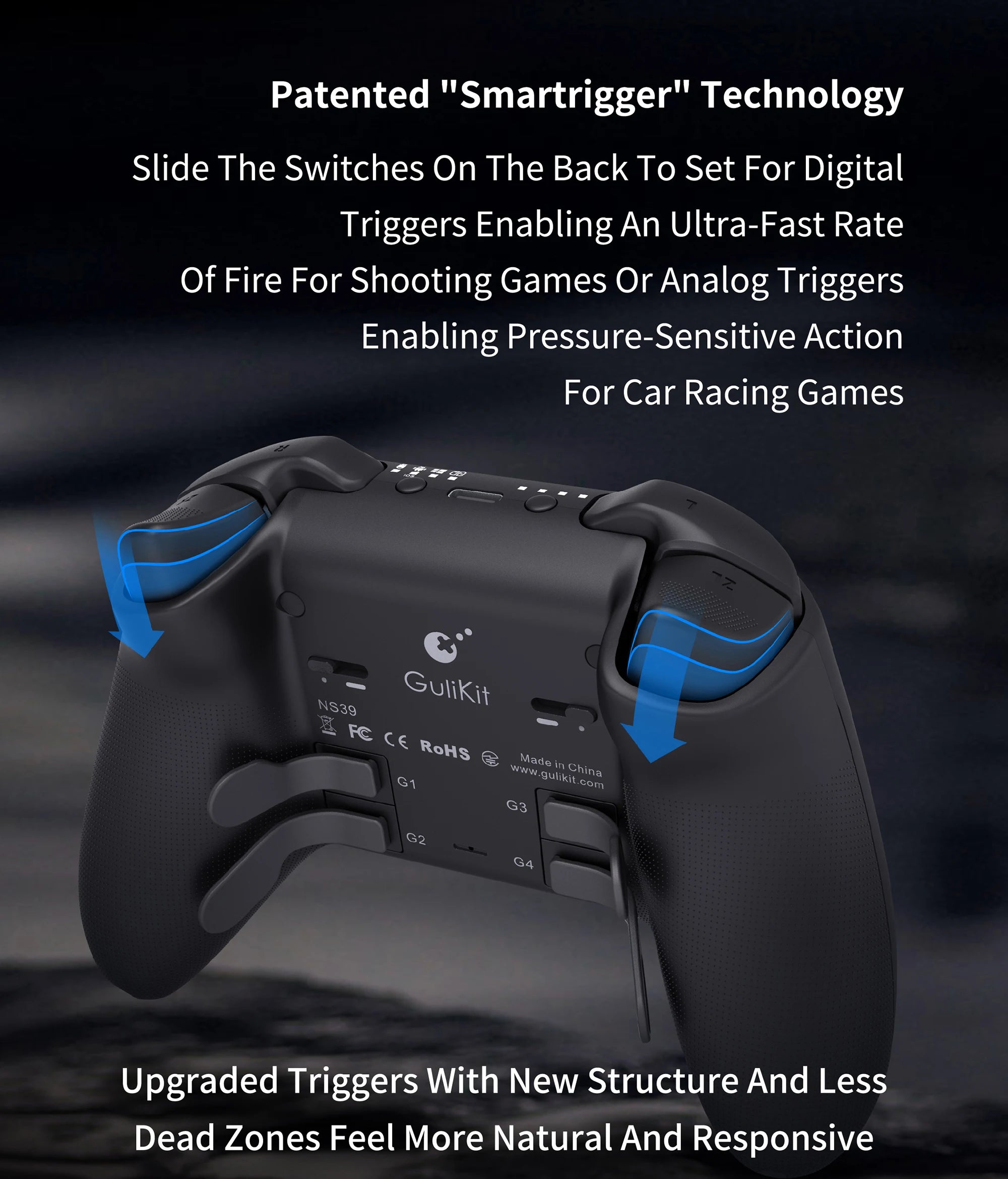 GuliKit-mando KK3 MAX NS39 KingKong 3, Gamepad con efecto Hall, Joysticks y disparadores para Windows, Nintendo Switch, Android e iOS