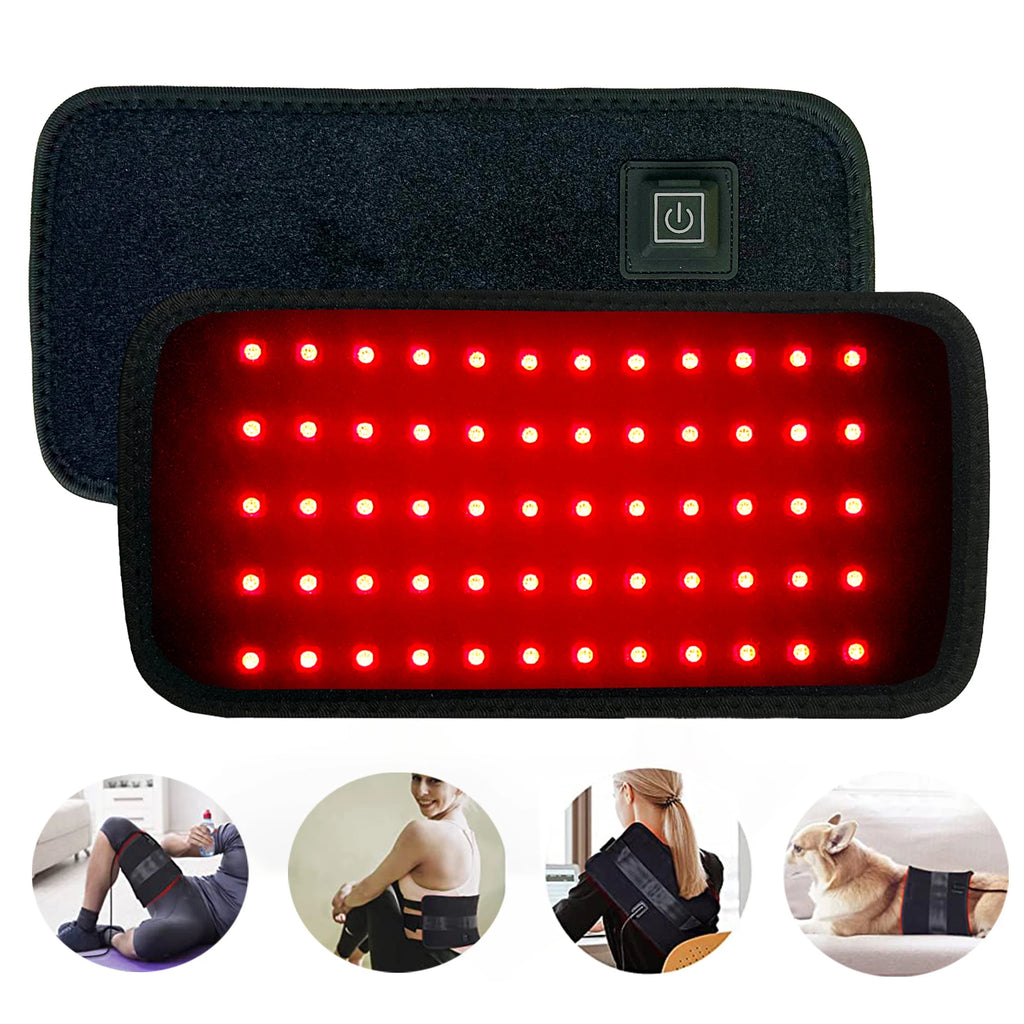 Cinturón de terapia de luz roja LED para aliviar el dolor, almohadilla de luz infrarroja roja de 660nm y 850nm para cintura, espalda, Abdomen, rodillas y brazos, articulaciones musculares