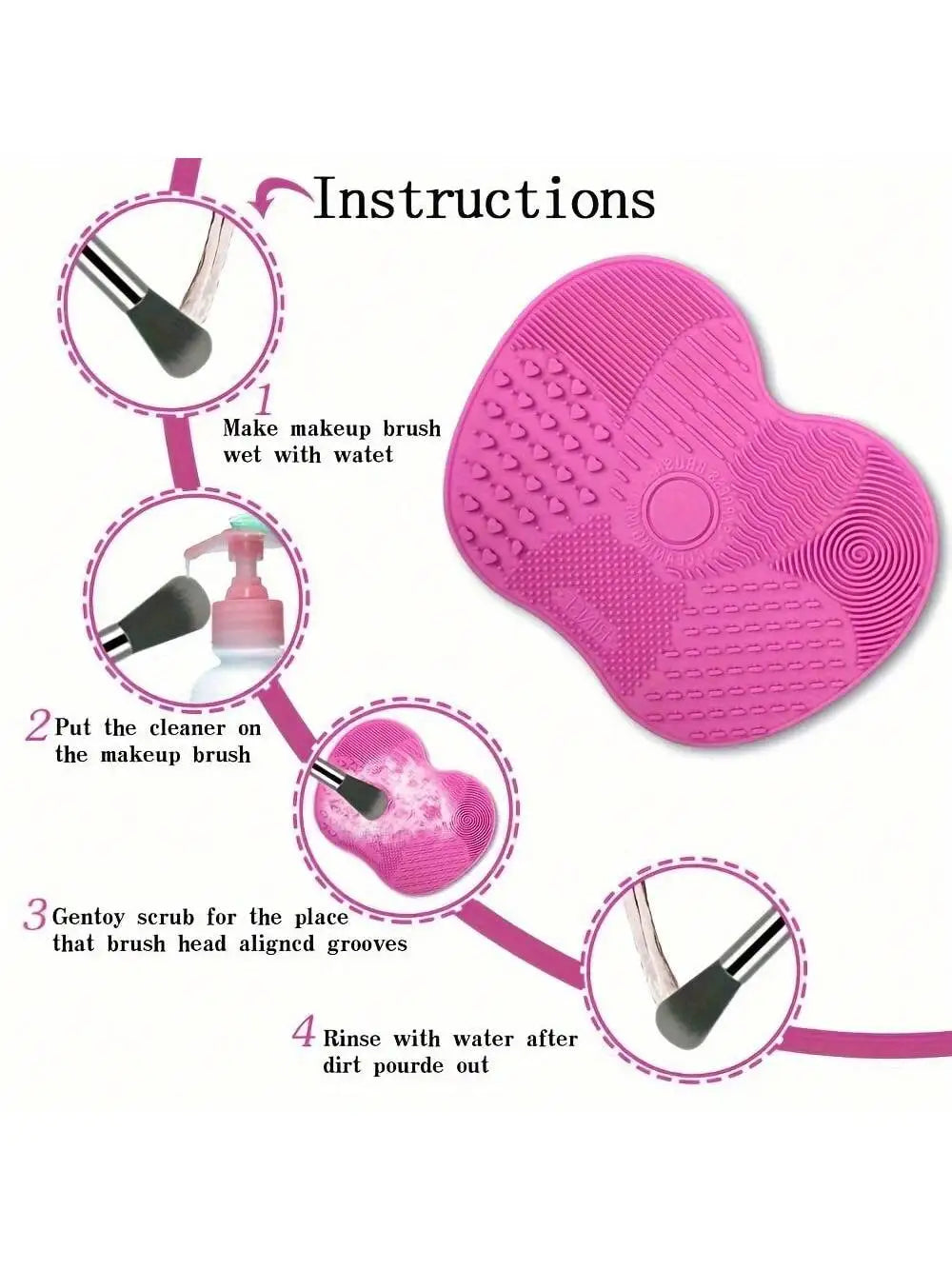 Práctico almohadilla de limpieza, almohadilla de limpieza de brochas de maquillaje de silicona, almohadilla de agente de limpieza de brochas de maquillaje, almohadilla de limpieza de brochas de maquillaje