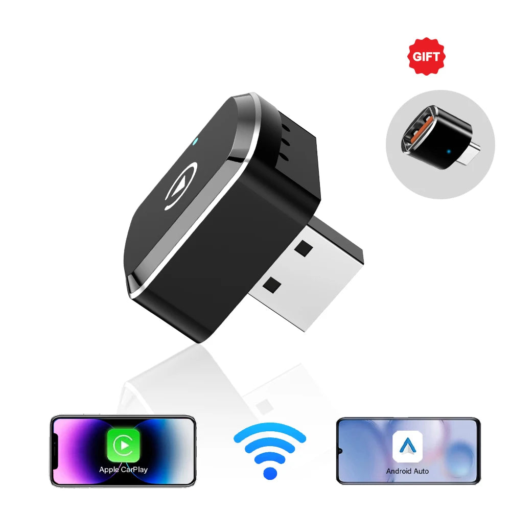 Adaptador Inalámbrico CarPlay y Android Auto 5G WiFi USB para Auto