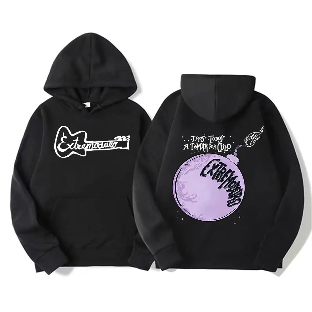 Buzo con Capucha Estampado Rock Punk - Estilo Urbano Oversized