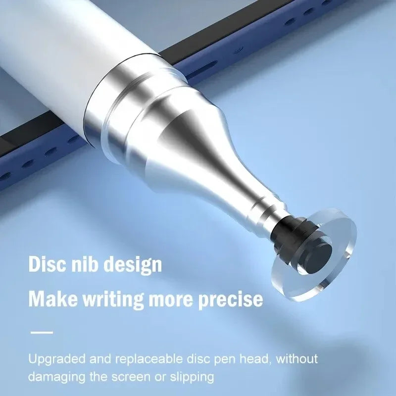 Lápiz Capacitivo de Doble Punta con Disco de Silicona, Doble Función, para Dibujo, Oficina, Retoque, Teléfono Móvil, Tableta