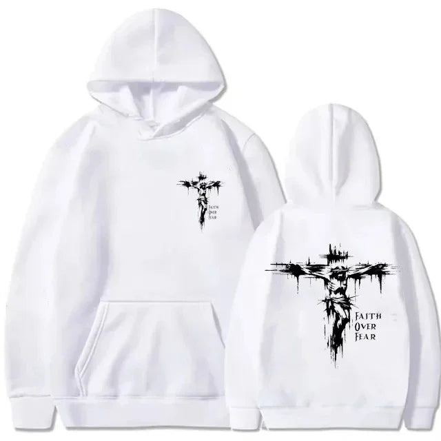 Sudadera con Capucha Estampado Religioso para Hombre, Pullover