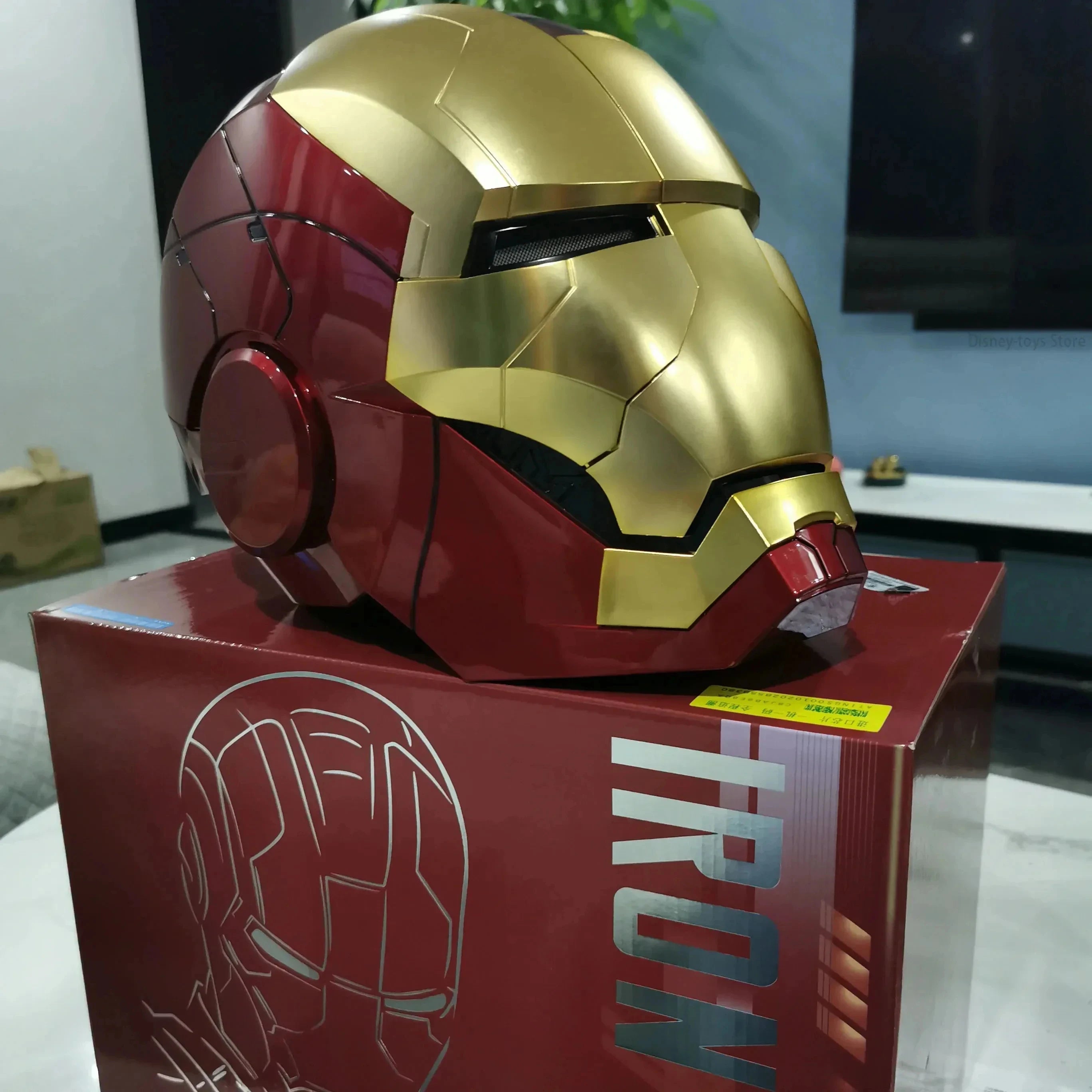 Casco de Iron Man de Marvel, Escala 1:1, MK50 MK5 MK17, con Control por Voz y Ojos Luminosos, Modelo Coleccionable para Adultos, Juguete de Navidad
