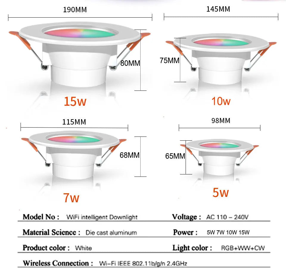 Foco LED Regulable WiFi Zigbee Compatible con Alexa
