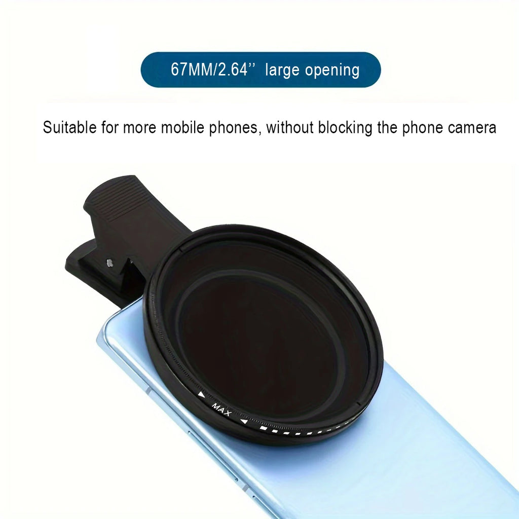 Filtro ND Variable 67MM ND2-400 con Clip para Teléfono