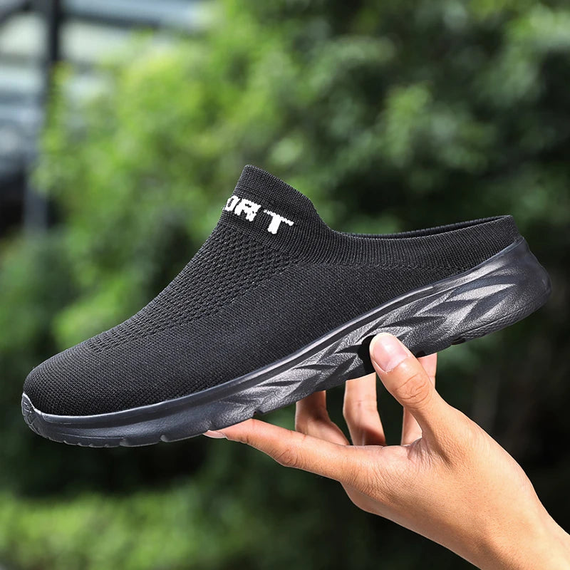 Zapatillas ligeras para hombre, zapatillas transpirables para hombre, zapatos casuales de moda, zapatos planos antideslizantes para hombre, zapatos planos sin cordones para exteriores de talla grande