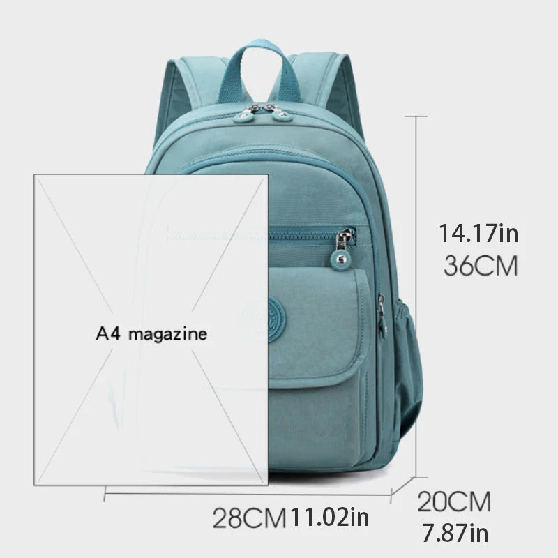 Mochila Elegante Negra para Mujer, Ligera y de Gran Capacidad