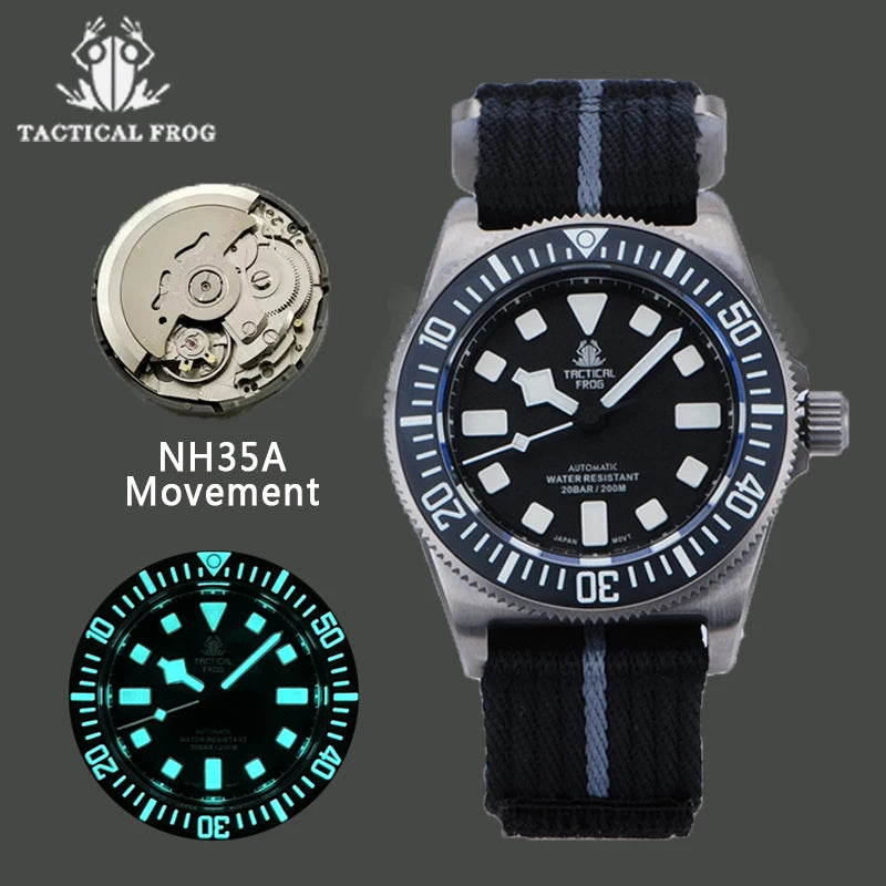 Reloj Mecánico Automático HEIMDALLR Titanio Buceo 200M Zafiro NH35