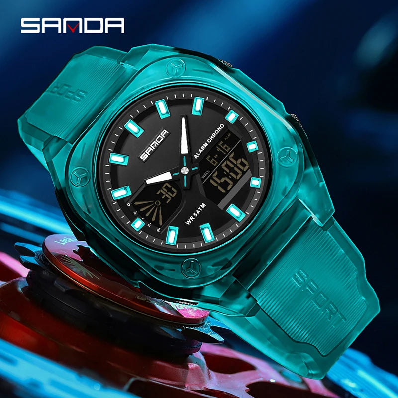 Reloj Digital Deportivo SANDA 6268 para Hombre Impermeable Multifunción