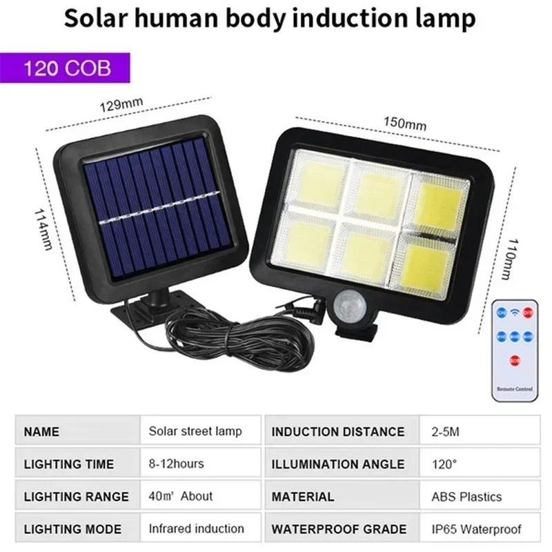 Lámpara Solar de Pared con Sensor de Movimiento 3 Modos