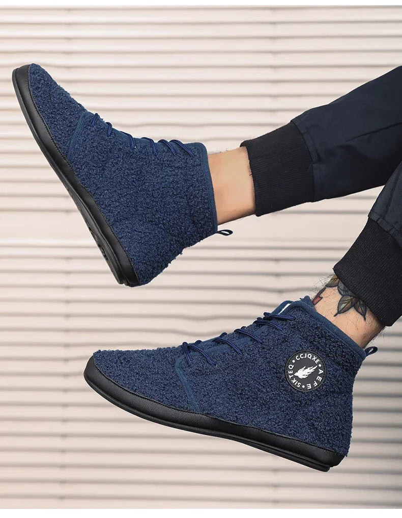 YRZL zapatos de algodón para hombre, zapatillas ligeras de invierno de alta calidad, mocasines de algodón para interiores de felpa, zapatos cálidos de invierno para hombre