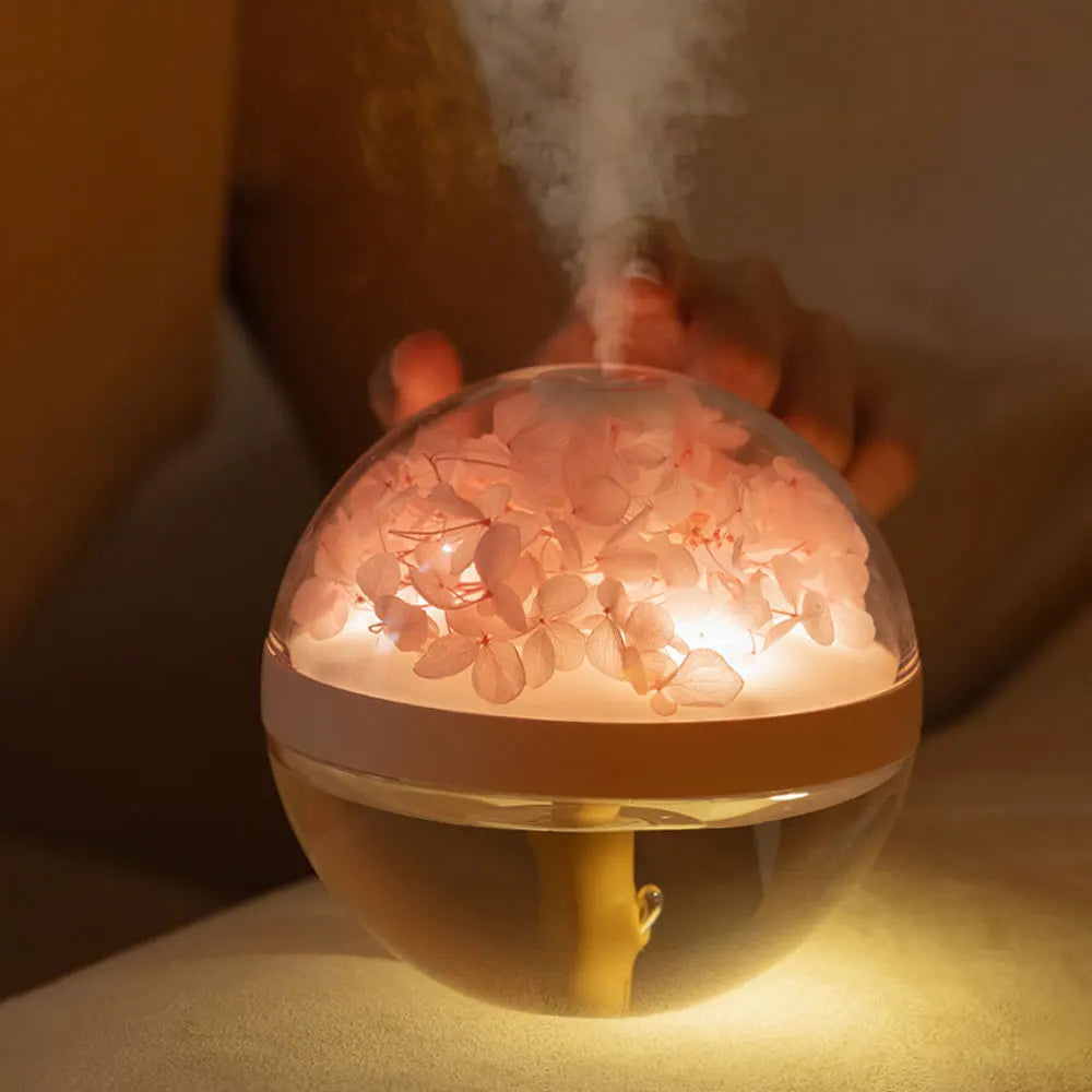 Humidificador de Flores Eternas con Luz Ambiente