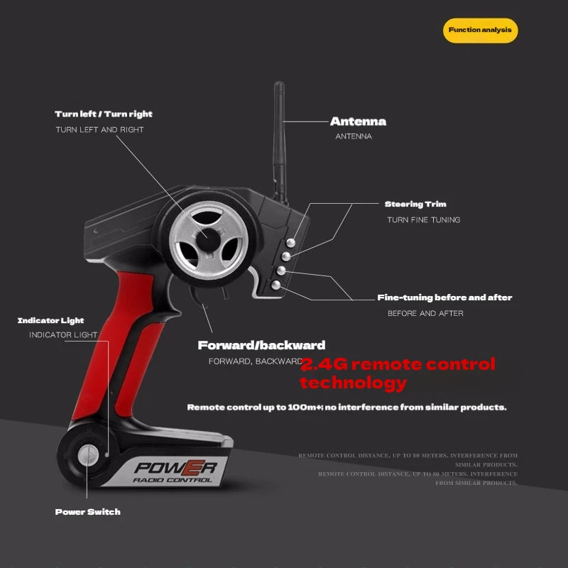 WLtoys A959 - B Actualización 2.4G 4WD RC Coche todoterreno 1:18 Juguete de deriva de alta velocidad a escala completa