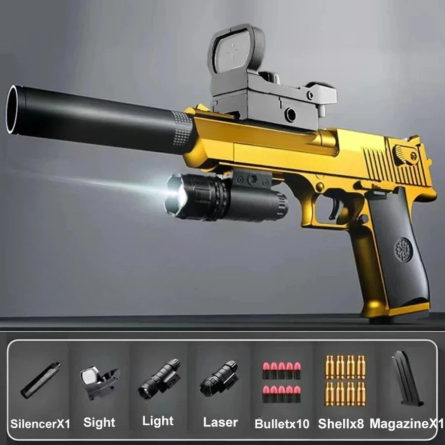 Pistola de juguete educativa 5S1, pistola de juguete con expulsión de cartuchos, pistola de balas blandas de espuma para niños, adultos, pistola de Airsoft, regalo de cumpleaños para niños