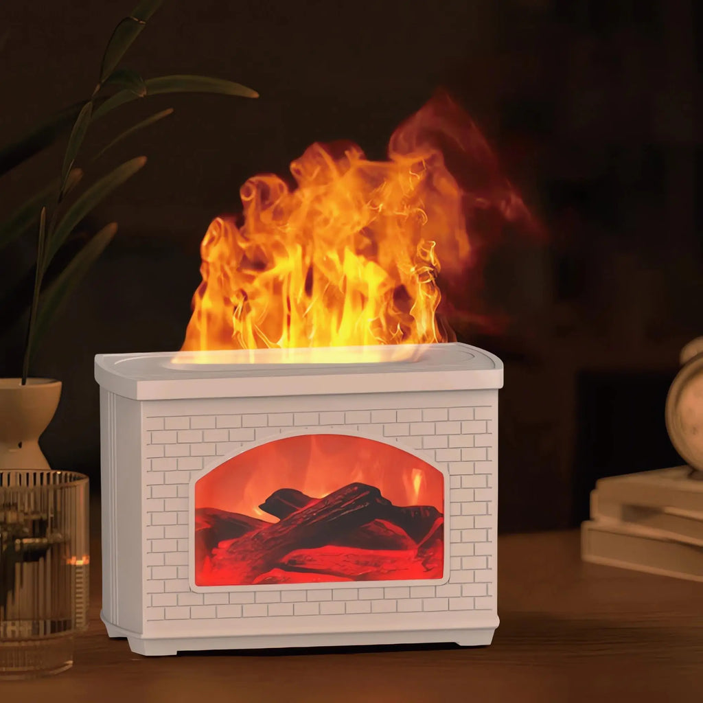 Nuevo humidificador de aire simulado para chimenea, difusor de aceites aromáticos con efecto de llama, humidificadores de aromaterapia para el hogar, pulverizador de niebla, difusor de aire
