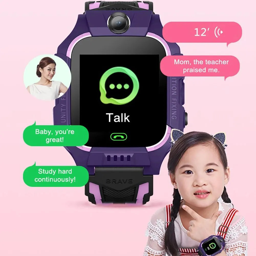 Reloj inteligente para niños 2026 nuevo reloj inteligente con tarjeta Sim para niños llamada Sos teléfono cámara Chat de voz foto niño niña regalo pantalla a Color Q19