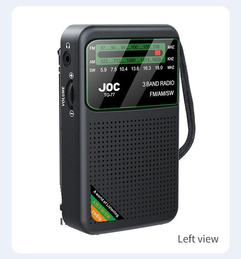 Radio Portátil FM AM SW de Bolsillo con Altavoz y Pantalla HD