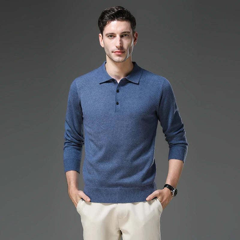 Suéter de Punto Antipilling para Hombre | Cuello Abotonado