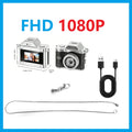 Cámara retro mini FHD 1080P con flash integrado y montura magnética, estilo CCD compacta