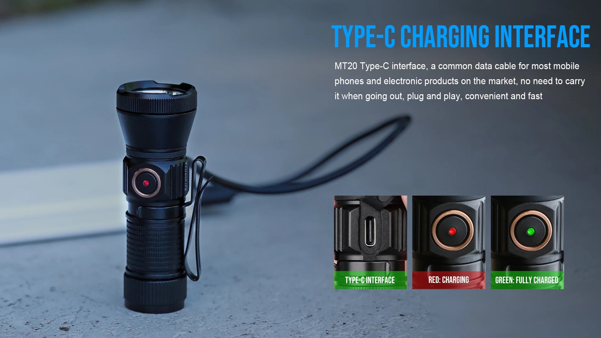 Linterna EDC Trustfire MT20 Recargable USB-C 1050 Lúmenes