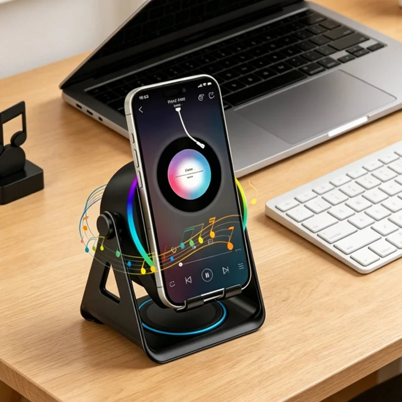 Cargador Inalámbrico 5 en 1 con Parlante Bluetooth