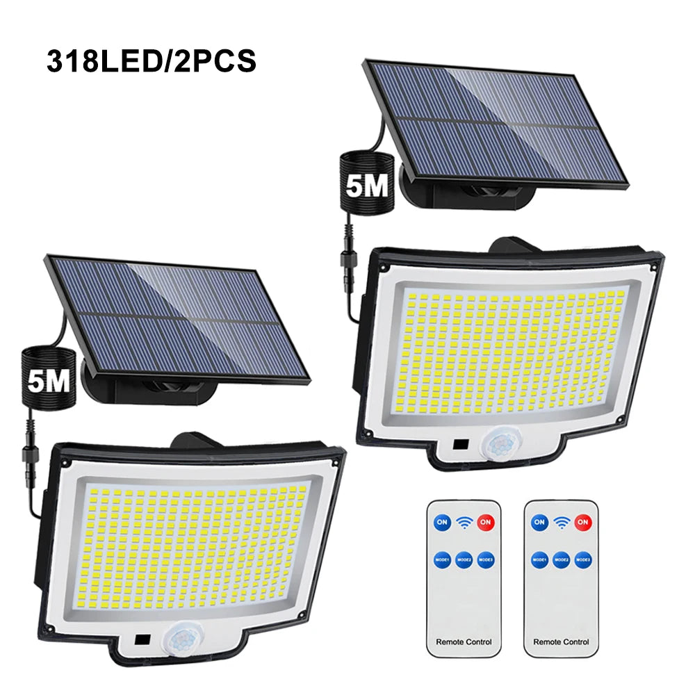 Lámpara Solar LED con Sensor de Movimiento para Jardín y Exterior