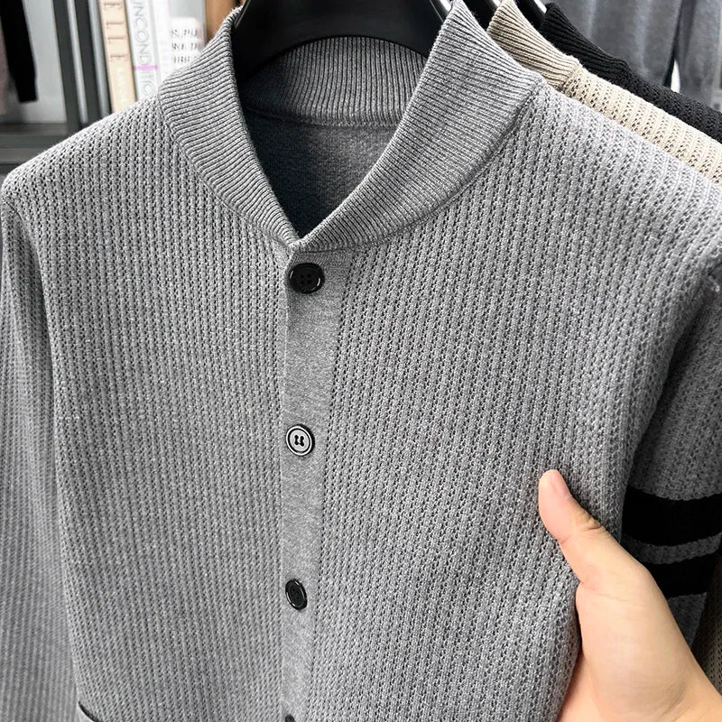 Cárdigan para Hombre con Bloques de Color y Botonadura