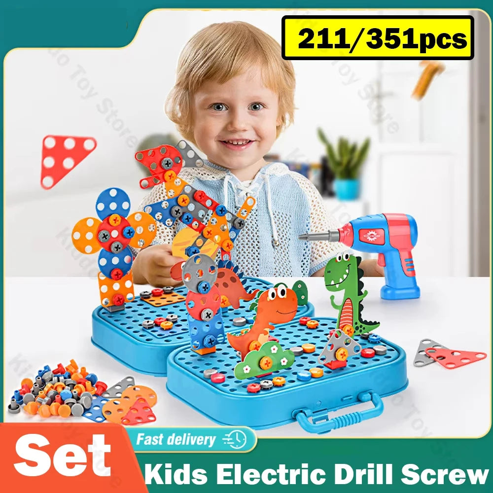 Set de Herramientas de Juguete para Niños con Taladro y Tuercas