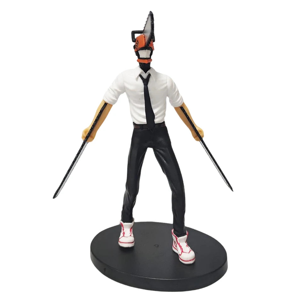 Figura de hombre de motosierra de Anime, conjunto de 2 uds., figura de acción Denji de 14-17cm, muñeca decorativa para coche, colección de modelos de PVC, juguetes, regalos para niños